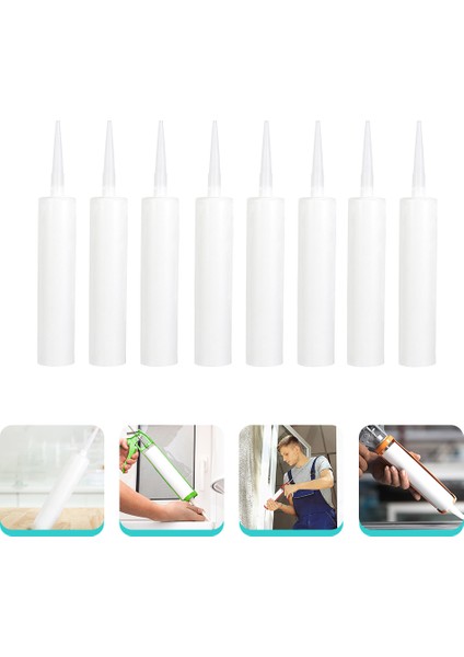 Beyaz 8 Tarzı Yapıştırıcı Nozulu Tasarruf Sökülmüş Silikon Tüpleri Yapıştırıcı Boş Tüp Plastik Silikon Tüp Silikon Nozulu Uygulayıcı (Yurt Dışından) indirimleri