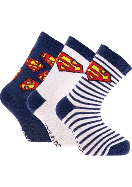 Superman Erkek 3'lü Soket Çorap