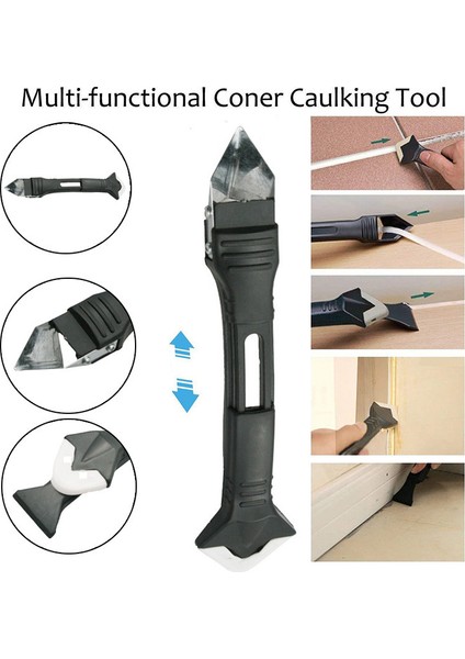 Yeşil Stil 3 In1 Silikon Fuga Araçları Cam Yapıştırıcı Açı Kazıyıcı Plakası Paslanmaz Çelik Başlık Mastik Mühür Cam Kazıyıcı Aracı Ev Temizliği (Yurt Dışından) fırsatları