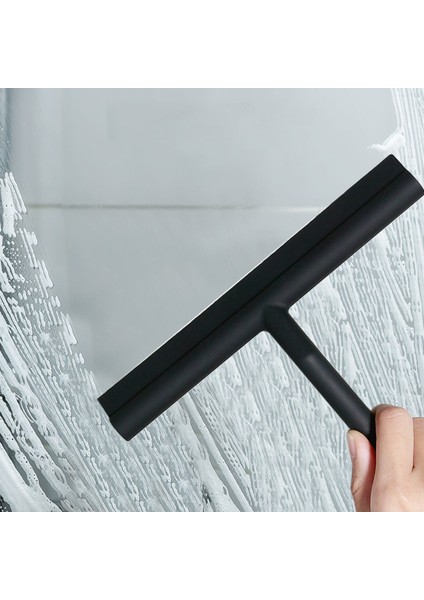 Siyah Stil Cam Silecek Ev Banyo Silikon Silecek Pencere Temizleme Aracı Banyo Pencere Sileceği Yumuşak Silikon Şerit Kanca Emniyet (Yurt Dışından) indirimleri