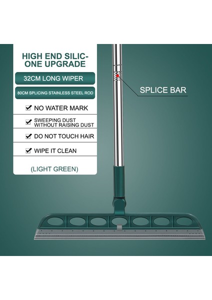 Yeşil Stil Sihirli Süpürge Fırçası Silikon Mop Ev Zemin Temizleme Silecek Silecek Kürçe Toz Süpürge Ev Temizlik Araçları (Yurt Dışından)