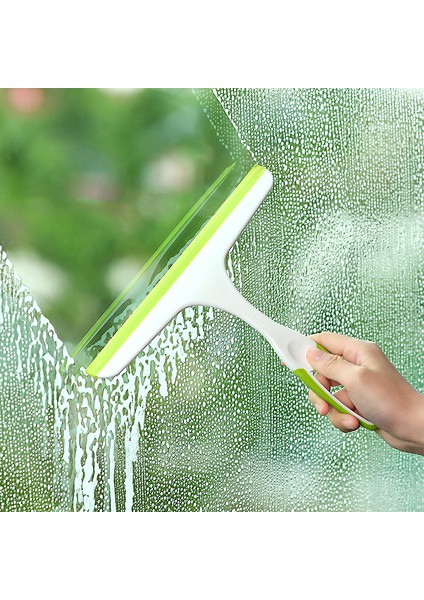 Yeşil Stil Paslanmaz Çelik Pencere Cam Temizleme Aracı Tutacaklı Silikon Kauçuk Fırça Banyo Duş Sileceği Mutfak Araba Ayna Sileceği (Yurt Dışından)