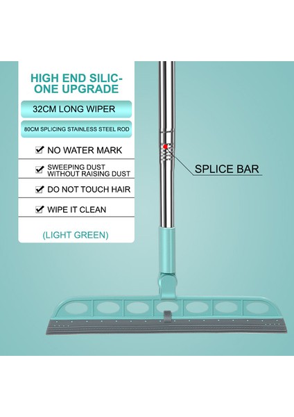 Açık Yeşil Tarzı Sihirli Süpürge Fırçası Silikon Mop Ev Zemin Temizleme Silecek Silecek Kürçe Toz Süpürge Ev Temizlik Araçları (Yurt Dışından)