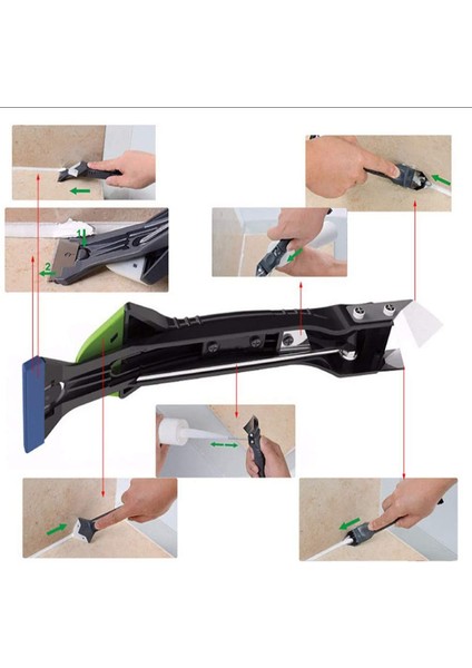 Siyah Stil Yeni Yaratıcı 5ın1 Silikon Kalıntı Giderici Silikon Bitirici Sızdırmazlık Pürüzsüz Kazıyıcı Fugalar Kiti Araçları Plastik El Aletleri Seti Aksesuarları (Yurt Dışından) fırsatları