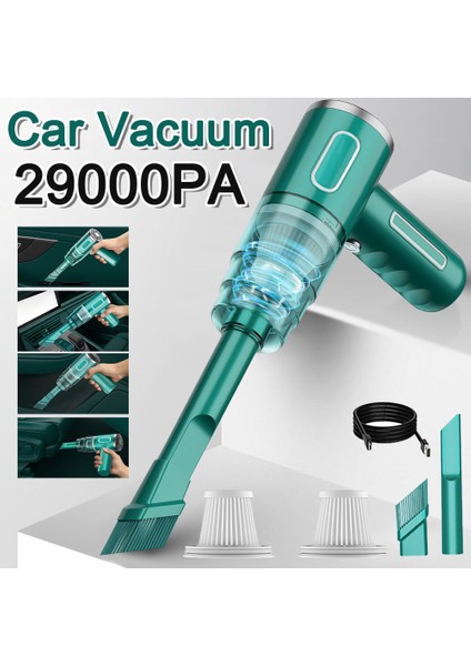 Yeşil USB Fişi Stili Pa Araba Kablosuz Elektrikli Süpürge Taşınabilir Şarj Edilebilir Temizlik Cihazı USB Mini Islak Kuru Ev & Araba Çift Kullanımlı Süpürge (Yurt Dışından) fiyatları