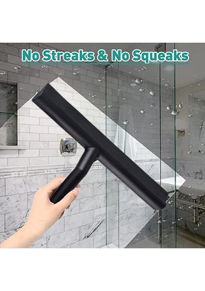 Siyah Stil Duş Sileceği Pencere Cam Sileceği Silikon Temizleyici Fırça Uzun Saplı Banyo Ayna Sileceği Temizlik Aksesuarları (Yurt Dışından) fiyatları