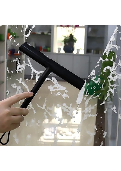 Siyah Stil Duş Sileceği Pencere Cam Sileceği Silikon Temizleyici Fırça Uzun Saplı Banyo Ayna Sileceği Temizlik Aksesuarları (Yurt Dışından) fırsatları
