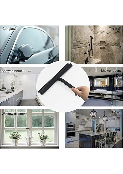 Siyah Stil Duş Sileceği Pencere Cam Sileceği Silikon Temizleyici Fırça Uzun Saplı Banyo Ayna Sileceği Temizlik Aksesuarları (Yurt Dışından) indirimleri