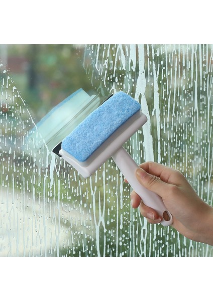 Mavi 5 Adet Stili Değiştirin Cam Pencere Silecek Kazıyıcı Çift Taraflı Cam Temizleme Fırçası Banyo Duş Silecek Temizleyici Duvar Ayna Sileceği Cam Temizleyici (Yurt Dışından)