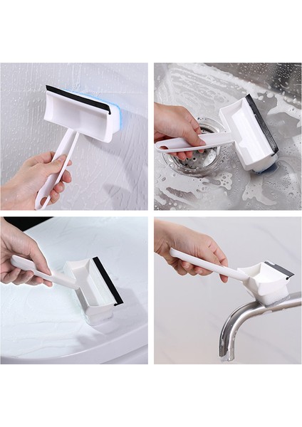 Mavi 5 Adet Stili Değiştirin Cam Pencere Silecek Kazıyıcı Çift Taraflı Cam Temizleme Fırçası Banyo Duş Silecek Temizleyici Duvar Ayna Sileceği Cam Temizleyici (Yurt Dışından)