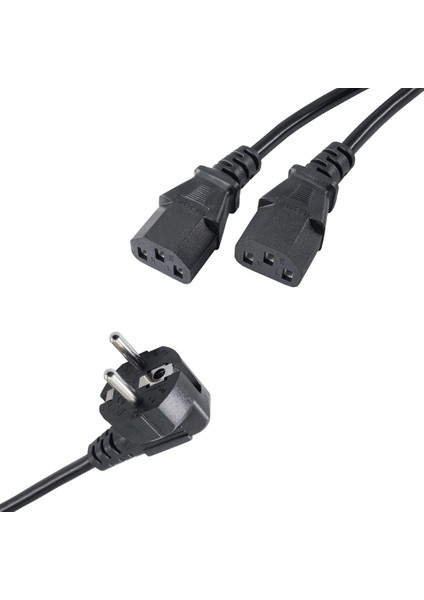 STP-17972 Tek Priz Çift Güç Çıkışlı 1.8 Metre Power Kablosu