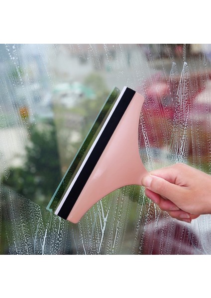 Açık Pembe Tarzı Banyo Aynası Temizleyici Silikon Bıçak Tutuculu Askılı Cam Duş Camı Sıyırıcı Pencere Camı Sileceği (Yurt Dışından)