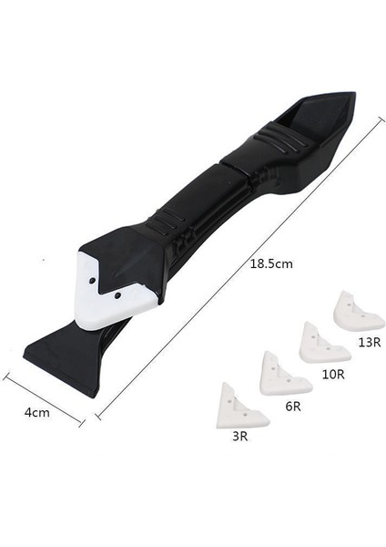 Siyah Plastik 5 Adet Tarzı Yeni Marka Cam Yapıştırıcı Köşe Kazıyıcı Silikon Sökücü Spatula Çok Fonksiyonlu Kauçuk Spatula Silikon Çıkarıcı Köşe Dikiş Spatulası (Yurt Dışından)