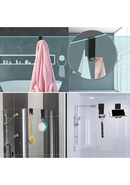 C Siyah Eğik Stil Duş Sileceği Siyah Kanca ile Paslanmaz Çelik Çekirdek Silikon Banyo Temizleme Pencere Ekranı Banyo Sildirme Temizleyici Cam Kapı (Yurt Dışından)
