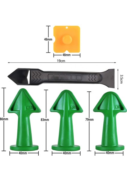 Yeşil-Set-02 Stili 5in1 Cam Yapıştırıcı Fuga Bitirici Derz Kiti Araçları Silikon Sökücü Sızdırmazlık Pürüzsüz Kazıyıcı Zemin Küf Temizleme El Aletleri Seti (Yurt Dışından)
