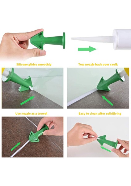 Yeşil-Set-02 Stili 5in1 Cam Yapıştırıcı Fuga Bitirici Derz Kiti Araçları Silikon Sökücü Sızdırmazlık Pürüzsüz Kazıyıcı Zemin Küf Temizleme El Aletleri Seti (Yurt Dışından) fırsatları