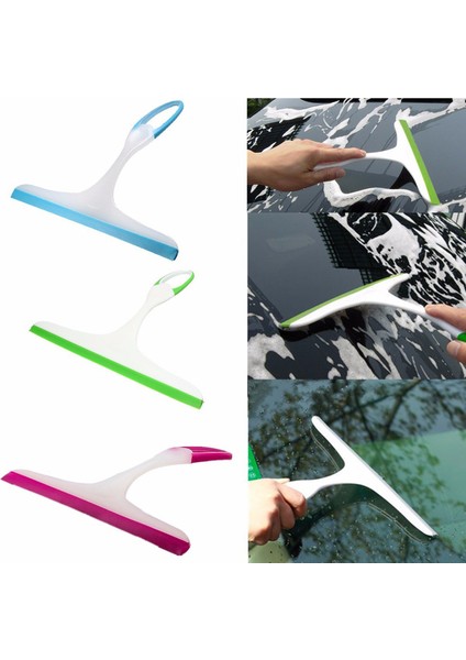 Mavi Stil Cam Pencere Sileceği Sabun Temizleyici Yumuşak Silikon Bıçak Ev Duş Banyo Ayna Kazıyıcı Araba Cam Sileceği Ev Temizliği (Yurt Dışından)