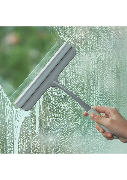 Mavi Stil Paslanmaz Çelik Pencere Cam Temizleme Aracı Tutacaklı Silikon Kauçuk Fırça Banyo Duş Sileceği Mutfak Araba Ayna Sileceği (Yurt Dışından)