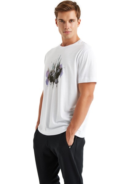 Erkek T-Shirt 40614 - Beyaz modelleri