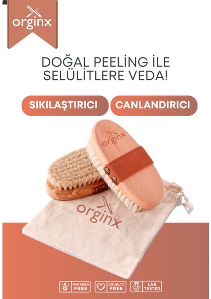 Doğal At Kılı Selülit Fırçası Ve Kesesi