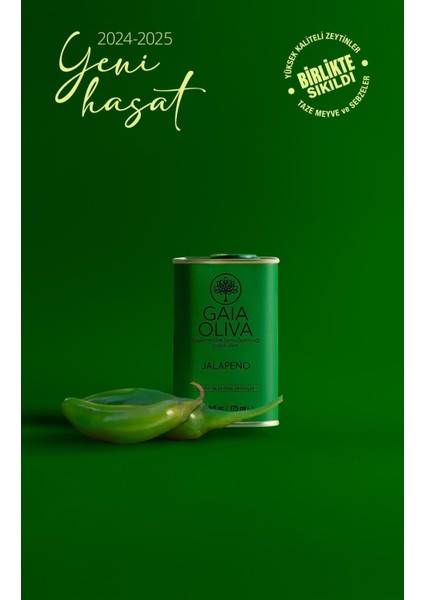 Jalapeno Çeşnili 175 ml Natürel Sızma Zeytinyağı Yeni Hasat