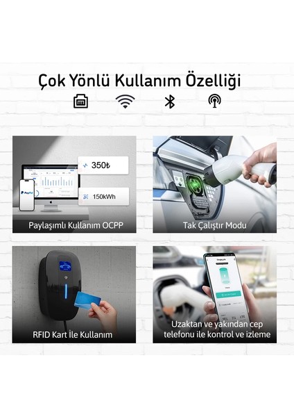 Duvar Tipi Elektrikli Araç Şarj Cihazı | 7.4 Kw / 11 Kw / 22 Kw fiyatları