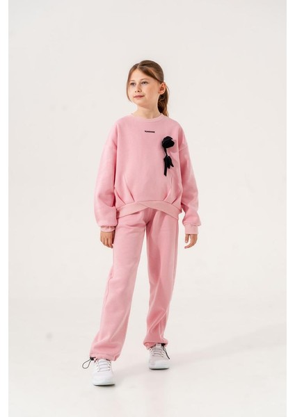 Kız Çocuk Çiçekli Eşofman Takımı G4711