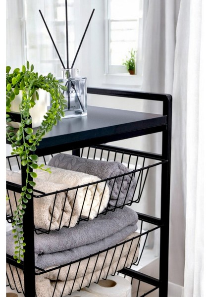 Metal 4 Katlı Çekmeceli Banyo Düzenleyici Organizer Havluluk 9040 1-1-369 fırsatları