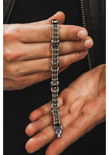 Grek Çark Çelik Sarı Erkek Bileklik Künye Cblaltgrek1 fiyatları