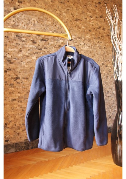 Lacivert Fermuarlı Polar Sweatshirt