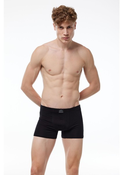 Erkek Siyah Pamuk Elastan Boxer 074 1M074