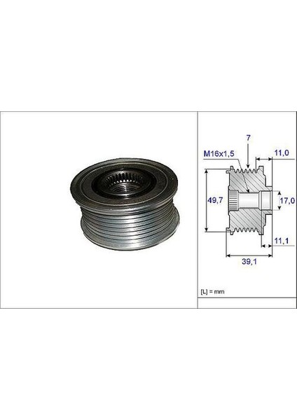 588072 Alternatör Kasnağı X164 09-12 C219 05-10 W212 09-15 W221 06-13 W251 06-13 6281500060