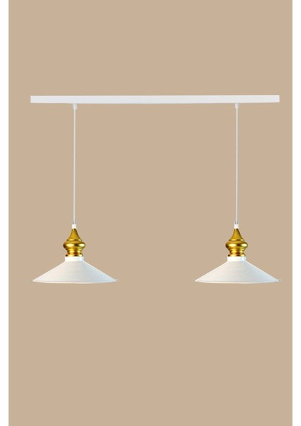 Ikili Salon Beyaz Sarkıt Lamba Yemek Masası Oturma Odası Mutfak Salon Otel Showroom Kuaför modelleri