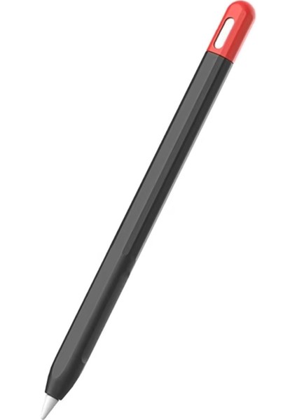 Apple Pencil Pro Kılıf Mat Silikon Kırmızı Siyah