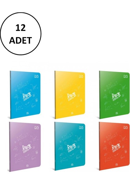 Back Tel Dikiş Pp Kapak Defter A4 60YP Düz 12 Adet