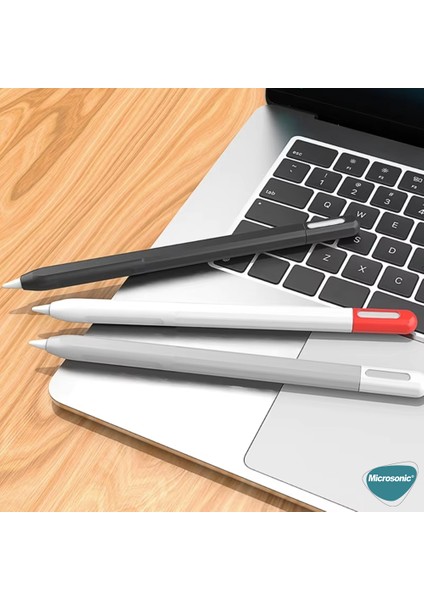 Apple Pencil Pro Kılıf Mat Silikon Beyaz Gri fırsatları