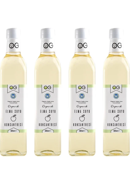 OG natural 4'lü Organik Elma Suyu Konsantresi 500 ML