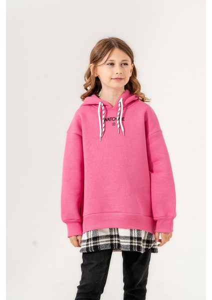 Kız Çocuk Kapşonlu Üç Iplik Sweatshirt G4532