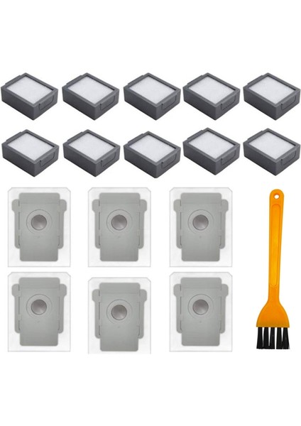Roomba I&e Serisi I7 I7+ I8 I3 I6+/plus E5 E6 Elektrikli Süpürge, Hepa Filtreler Toz Torbaları Için 16 Paket Yedek Parçalar (Yurt Dışından)