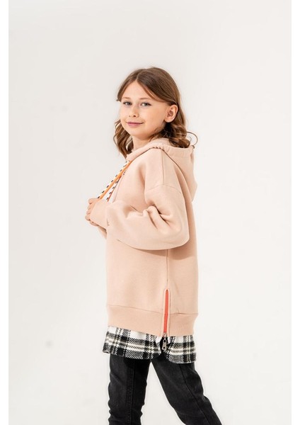 Kız Çocuk Kapşonlu Üç Iplik Sweatshirt G4532