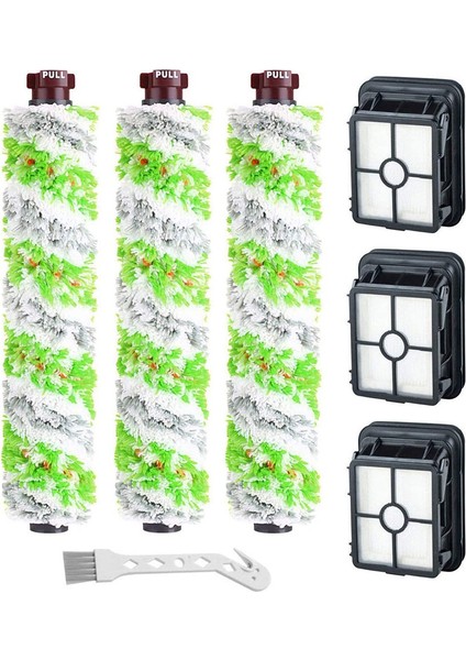 Bissell Crosswave Pet Pro 2306A ve Crosswave 1785 Serisi Için 3 Paket 2460 Fırça Rulosu + 1866 Vakum Filtreleri (Yurt Dışından)