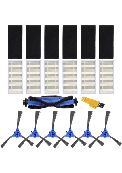 Yedek Kit Uyumlu Robovac 11S 30 30C 15C 12 Aksesuarlar Vakum Filtreleri Yan Fırçalar Rulo Fırça 14'lü Paket (Yurt Dışından)