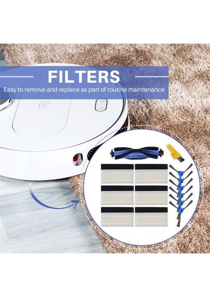 Yedek Kit Uyumlu Robovac 11S 30 30C 15C 12 Aksesuarlar Vakum Filtreleri Yan Fırçalar Rulo Fırça 14'lü Paket (Yurt Dışından)