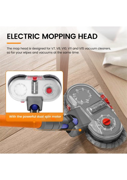 V8 V10 V11 V15 Elektrikli Süpürge Için Elektrikli Paspas Aparatı Çıkarılabilir Su Tankı Dahil (Yurt Dışından)