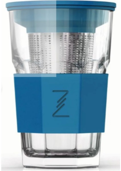 Paşabahçe Zest Glass Süzgeçli Demlik Bardak 415 ml Mavi Renk