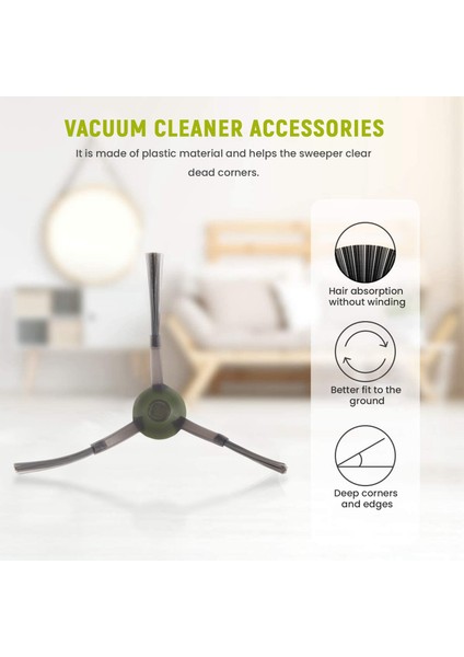 Ecovac Ozmo T9 /t8 Max T8 Power /n8 Pro Robot Süpürge Aksesuarları Için 8 Adet Yan Fırça (Yurt Dışından)