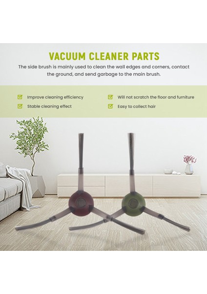 Ecovac Ozmo T9 /t8 Max T8 Power /n8 Pro Robot Süpürge Aksesuarları Için 8 Adet Yan Fırça (Yurt Dışından)