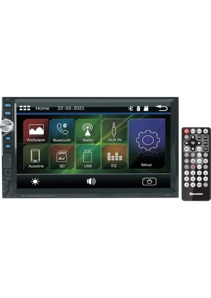RD7200 7" Bluetooth Lu Double Din Teyp