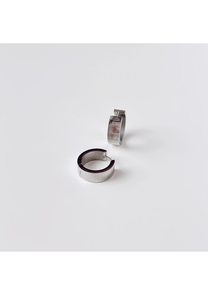 Knurl Grey Steel Earring | Çelik Küpe fiyatları