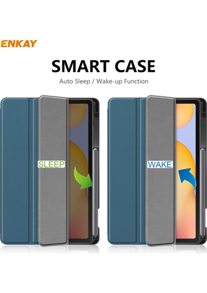 Tab S6 P610 / P615 Samsung Galaxy Tab S6 Lite Için Kalem Yuvalı Akıllı Kılıf (Yurt Dışından)